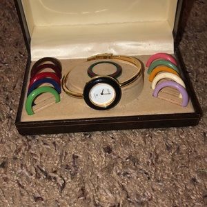 Watch with interchangeable face.